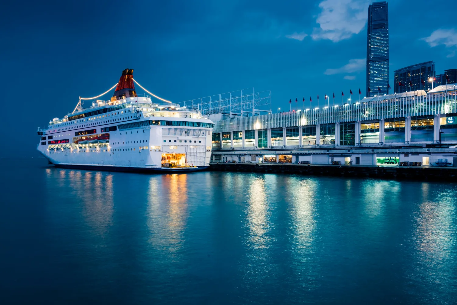 Dinner cruise boat at night