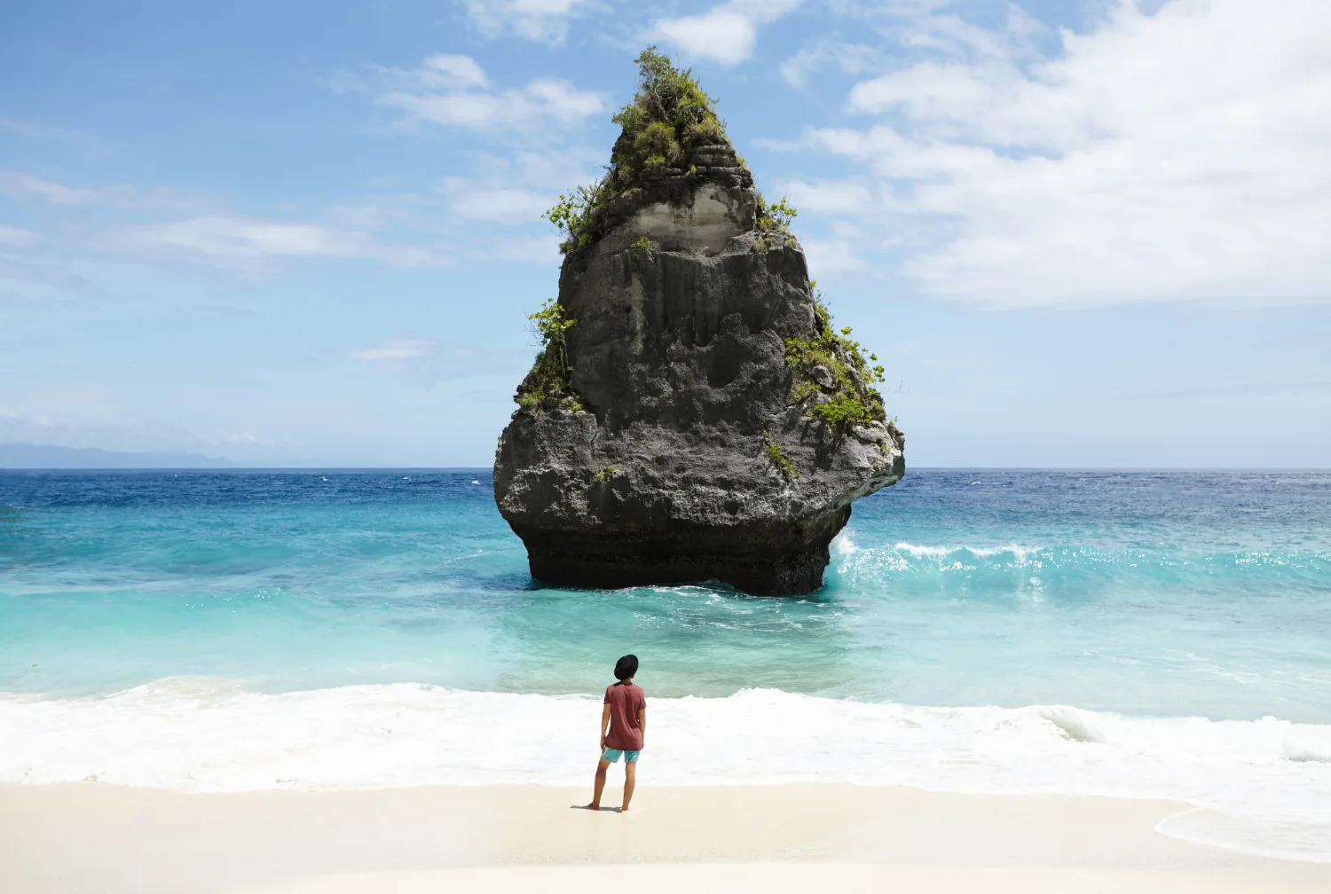 Rock formation on a tropical beach