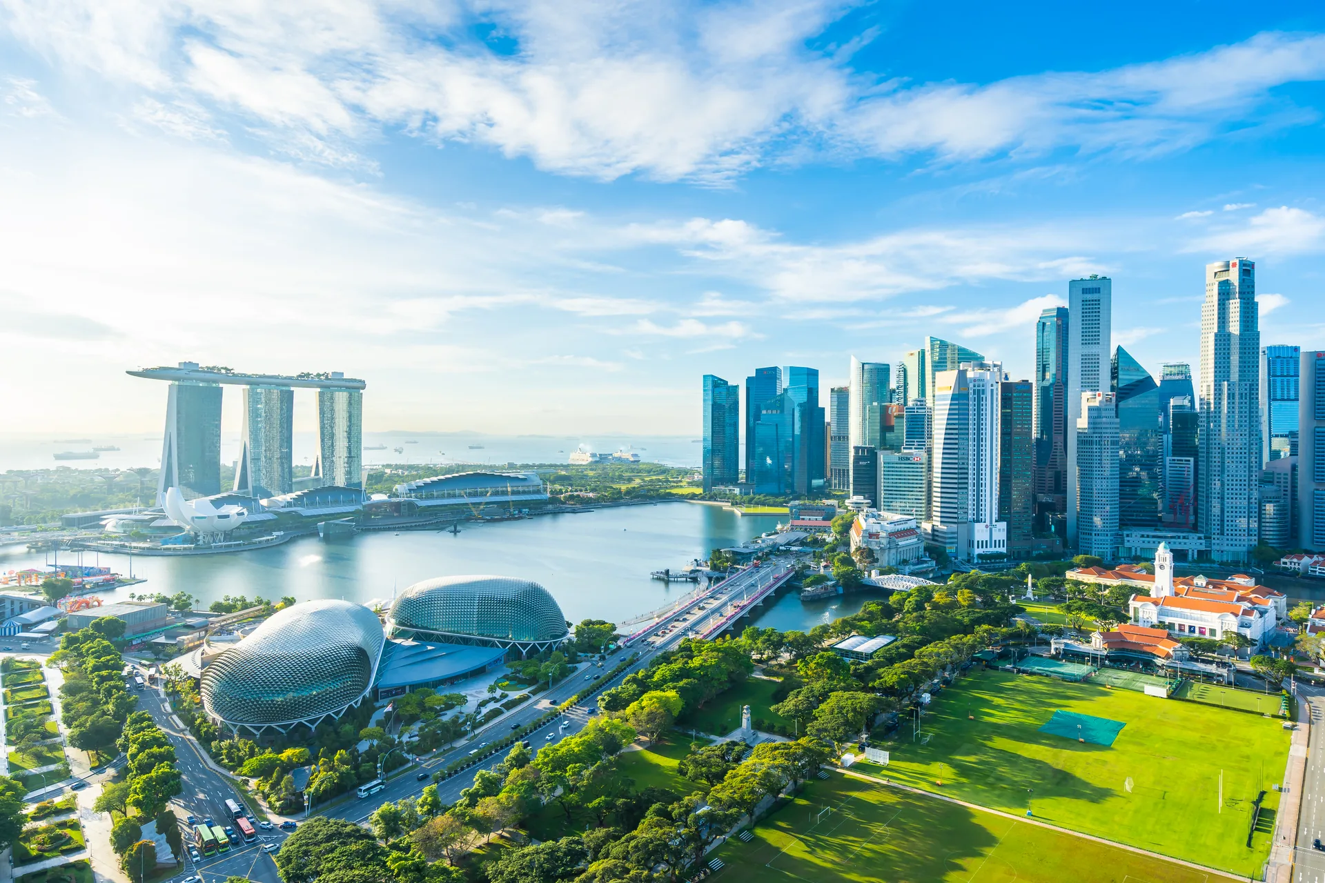 Singapore skyline and Marina Bay